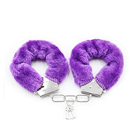 Interesting Soft Plush Toys with Key Handcuffs Toy Police Uniform Handcuffs Props Accessories Party Supplies (Purple)