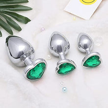 Load image into Gallery viewer, AKStore 3 Pcs Luxury Jewelry Design Fetish Heart Metal Anal Butt Plug(Green)
