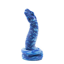 Load image into Gallery viewer, Nathara Snake Suction Cup Fantasy Dildo - Dark Blue/Light Blue Marble Design - Handmade in The USA - Adult Toys, Sex Toys (Mini)
