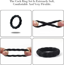 Load image into Gallery viewer, 2023 Newly Silicone Penis Rings for Erection Enhancing - Premium Training Cock Ring for Mens Sexual Life and Stamina Prolonging, Male Sex Toys for Couples (Black-01)
