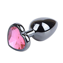 Load image into Gallery viewer, 3Pcs Anal Plugs, Stainless Steel Butt Plug Heart Shaped Jewelry Anal Trainer Sets Personal Massager for Unisex Masturbation Sex Factory (Pink)
