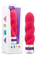 Blush Aria Vibrance - Satin Smooth Soft Silicone 10 Rumbly Vibrating Setting 5 Year Warranty Soft Luxury Vibe - Cerise