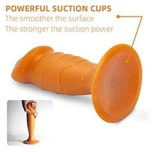 Load image into Gallery viewer, 6.1in Liquid Silicone Anal Plug, Butt Plug for Anal Expansion and Training,Fuirre Dildo Shape Anal Trainer,Anal-Vaginal Stimulation Adult Sex Toy Specially Designed for Women and Men. (Gold-Medium)
