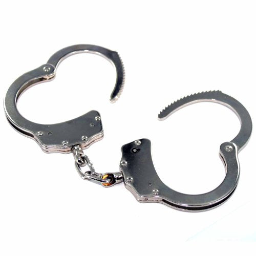 Ace Martial Arts Supply Double Locking Steel Police Handcuffs, Silver