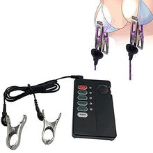 Load image into Gallery viewer, Electric Nipple Clamps, Nipple Clamps for Pleasure Sex, Fun Adjustable Non Piercing Nipple Clamps, Non-Piercing Metal Stimulator Nipple Clips (B)
