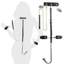 Load image into Gallery viewer, Sex Bondage BDSM Kit with Anal Hook and Ball, 3-in-1 Adjustable Collar Binding Leather Binding Set Binding Set, Including Anal Hook, Traction Chain Handcuffs, Chain Binding Band Neutral SM Sex Toys
