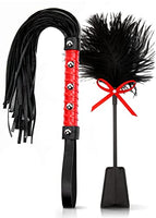 Whip Crop BDSM Set, Sex Feather Whip, Spanking Flogger French Tickler Feather, Leather Adult Whip, Feather Tickler Paddle BDSM Sex Play