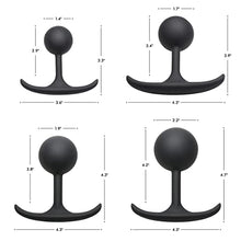 Load image into Gallery viewer, HEAVY HITTERS Premium Silicone Weighted Anal Plug for Men Women &amp; Couples. Long Wear Comfort Butt Plug Sex Toy. Weighted Core with Slim Neck and Base. 1.4 Inches Diameter, Black, Small.
