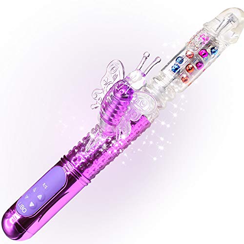 Clitoral G Spot Vibrating Vibrator Toy Rose for Women Sucking Butterfly Telescopic Handheld Massager Rotating Vibrate Heating Clitoralis Adult Sex Rabbit Gift Independent Sexual