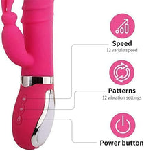 Load image into Gallery viewer, G Spot Rabbit Vibrator with Heating Function,Sex Toys for Clitoris,Waterproof Dildo Vibrator with 9 Powerful Vibrations Dual Motor Stimulator for Women or Couple Fun (Rose-red1)
