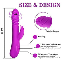 Load image into Gallery viewer, G Spot Rabbit Vibrator with Heating Function, Rose Sex Toys for Clitoris G-spot Stimulation,Waterproof Dildo Vibrator with 9 Powerful Vibrations Dual Motor Stimulator for Women or Couple Fun
