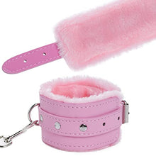 Load image into Gallery viewer, Adjustable Handcuffs Ankle Bracelets SM Adult Plush PU Leather Bondage Fetish Handcuffs Kit Cuff Restraint Set Sex Toy, Rbenxia Handcuff Restraints Adult Sex Toys Pink
