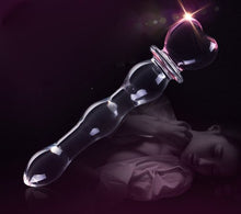 Load image into Gallery viewer, Glass Pleasure Wand 8&quot; Pink Heart Glass Dildo Anal Plug Butt Plug Female Masturbation Sex Toy
