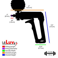 Load image into Gallery viewer, LeLuv Vibrating Penis Pump LeLuv Maxi Blue Plus Rubberized Vacuum Gauge with Premium Silicone Hose, Black TPR Seal and 4 Sizes of Constriction Rings 9 inch x 2.125 inch Cylinder
