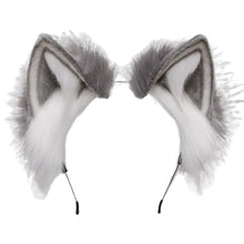 Load image into Gallery viewer, Lolita Animal Cat Ears Headband Hair Plush Ornaments Faux Fox Headwear Halloween Party Hair Hoops Anime Cosplay Fancy Props (1)
