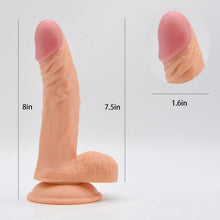 Load image into Gallery viewer, Silicone 8 inches Flesh-Colored Suction Cup Realistic Classic Dick Wand for Women
