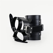 Load image into Gallery viewer, LSCZSLYH Full Body Leather Bondage Restraint Straps Hand Behind Back Bondage Arm Binder Glove Sleeves Sex Bandage (Color : Black)
