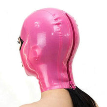 Load image into Gallery viewer, Pink Latex Mask Halloween Rubber Hood Open Beautiful Eyes and Mouth Back Zipper Mask Club Wear (XS)
