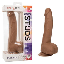 Load image into Gallery viewer, CalExotics Silicone Studs 8 Inch  Realistic Dildo with Suction Cup Base Harness Probe  Brown
