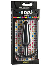 Load image into Gallery viewer, Doc Johnson Mood - Naughty 1 - Silicone Anal Plug - Large - 4.9 in. Long and 1.3 in. Wide - Tapered Base for Comfort Between The Cheeks - Large - Black
