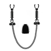 Load image into Gallery viewer, Sexy Nipple Clamps with Chain, Labia Clitoris Nipple Clips for Women Men Pleasure, Nipple Clamps Non Piercing Nipple Toys for Own Use or Flirting (Black-C)
