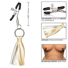 Load image into Gallery viewer, CalExotics Nipple Play Playful Tassels Nipple Clamps - Gold
