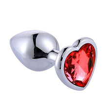 Load image into Gallery viewer, Anal Butt Plug, Small + Medium + Big Set Fetish Safety Metal Anal Butt Plug Anal Plug with Red Crystal Diamond Beginner 27mm-33mm-41mm Anal Toy for Unisex 1
