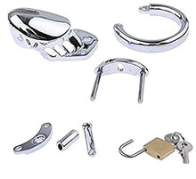 Load image into Gallery viewer, 3 Size Male Chastity Device Stainless Steel Cock Cage Penis Ring Virginity Lock Chastity Belt Adult Game Sex Toy
