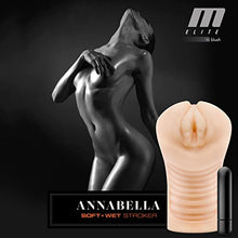 Load image into Gallery viewer, M Elite by Blush - Soft and Wet Stroker Annabelle - 5.75&quot; Self Lubricating Ribbed Masturbator - Single Speed Vibrating Bullet Included - Open Ended - Incredibly Realistic Look &amp; Feel Sex Toy for Him
