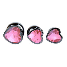 Load image into Gallery viewer, 3Pcs Anal Plugs, Stainless Steel Butt Plug Heart Shaped Jewelry Anal Trainer Sets Personal Massager for Unisex Masturbation Sex Factory (Pink)
