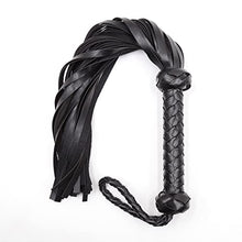 Load image into Gallery viewer, VENESUN Bondage Spanking Flogger, 18.9inch Faux Leather Whips for Adult BDSM Play, Black
