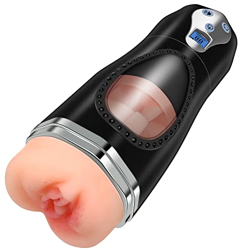 MaleMasturbatorsPocketPussyHandsFree-AutomaticSuckingAdultSexToysforMen,3DRealisticTextured,with3VacuumSuctionStroker&5Vibration 5G0D Black