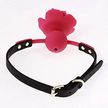 Load image into Gallery viewer, Rose Flower Shape Soft Ball Female Mouth Drooling Toy Leather Strap Adjustable (Pink)
