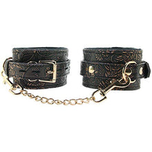 Load image into Gallery viewer, Spartacus Faux Fur Lining Wrist Restraints - Brown Floral Print
