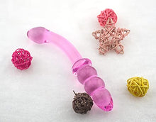 Load image into Gallery viewer, CCHW Pink Glass Dildo Pleasure Wand Penis -- Crystal Anal Beads Butt Plug Personal Massager G-Spot Stimulation Adult Sex Toy 1.0 Count
