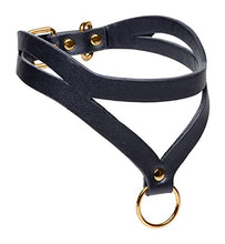 Load image into Gallery viewer, Master Series Bondage Baddie Black and Gold Collar with O-Ring,AG724
