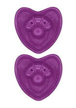 Load image into Gallery viewer, Femme Heart Push Button Vibrating Nipple and Breast Stimulators, Purple
