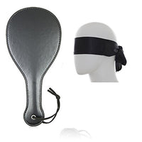 Leather Spanking Hand Slapper Wide Paddle With Satin Eye Mask Role Game Play