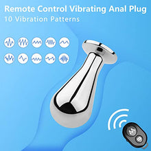 Load image into Gallery viewer, Lock Love Anal Vibrators Metal Vibrating Butt Plug Sex Toys with Remote Control 10 Modes, Anal Plug Prostate Massager Anus Adult Sensory Toys Male Sex Toy for Men Anal Bead (Champion)
