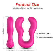 Load image into Gallery viewer, Couple Vibrator, 9 Vibration Modes to Stimulate Female Vaginal Clitoral and Nipples, Waterproof &amp; Rechargeable, AdultSex Toy for Couples (Pink)
