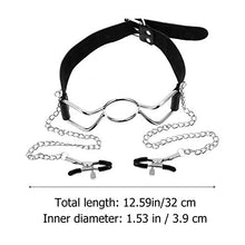 Load image into Gallery viewer, Rings Clamps Role Black Leash Stainless on Body with Dangle Toys Play Choker Clip Playing Stimulation M Lovers Metal Game
