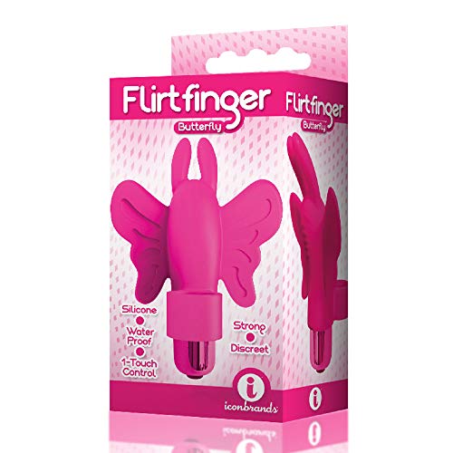 The 9's, Flirt Finger Butterfly, Finger Vibrator, Pink