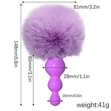 Load image into Gallery viewer, LSCZSLYH Silicone Anal Plug Plush Rabbit Tail Sex for Women Men Gay Sexy Butt Plug Tail Anal Plug Erotic Role Play Accessories (Color : Purple-White)
