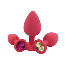 Load image into Gallery viewer, Connoworld Silicone Butt Insert Anal Plug Shiny Rhinestone Base Trainer Prostate Massager Toy for Male,Female,and Beginner S,M,L Sizes
