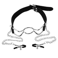 Rings Clamps Role Black Leash Stainless on Body with Dangle Toys Play Choker Clip Playing Stimulation M Lovers Metal Game