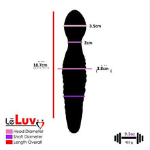 Load image into Gallery viewer, LeLuv Glass Wand Dildo Multi-Color Swirled Ribs and Bulb Head Bundle with Embroidered Padded Pounch
