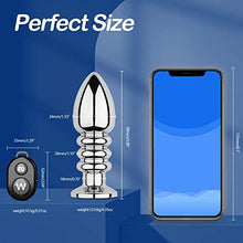 Load image into Gallery viewer, Lock Love Vibrating Anal Beads Butt Plug, Remote Control Flexible Stainless Steel Anal Vibrator Prostate Massager with 10 Vibration Modes Anal Plug Rechargeable Anal Sex Toy (Bullet)
