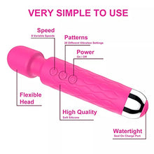 Load image into Gallery viewer, Geekin Around LLC Presents Rechargeable Vibrator - 20 Patterns &amp; 8 Speeds - G-Spot Vibrator Clit, Sex Toys, Vibrator for Women Pleasure, Quiet &amp; Small Vibrator, Dildo, Personal Wand Massager, (Black)
