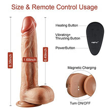 Load image into Gallery viewer, 8.5&quot; Thrusting Realistic Dildo Vibrator Sex Toy for Women, Eupher 6M Remote Heating &amp; Vibrating Dildo for G Spot Clitoral Anal Stimulator, 3 Thrusts &amp; Rotations 9 Vibrations Silicone Suction Cup Dildo
