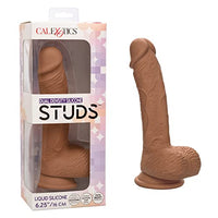 CalExotics Dual Density Silicone Studs 6.25 Inch Realistic Dildo with Suction Cup - Brown - SE-0255-30-3